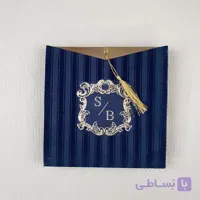 کارت عروسی کلاسیک جیر راه راه زرشکی کد 6346