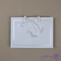 کارت عروسی کلاسیک پاپیون دار سفید کد 6366
