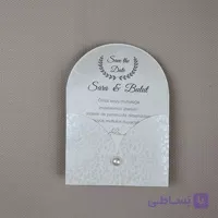 کارت عروسی پرس صدفی کرم کد 6374