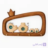 جاکلیدی گربه 4 تایی چوبی