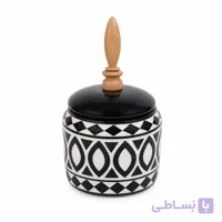 قندان سرامیکی مشکی سفید
