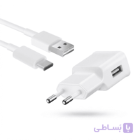 شارژر سامسونگ مدل EP-TA200 توان 15 وات دو پین همراه کابل تایپ سی