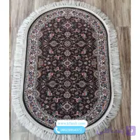 فرش بیضی طرح 700 افشان گردویی سایز 1در1.5 متری