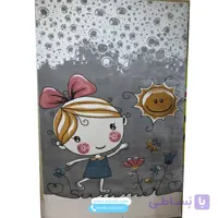 فرش کودک دخترانه زمینه طوسی کد 614