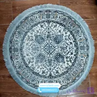 فرش گرد مدرن طرح هریس وینتیج گلبرجسته کد 1011