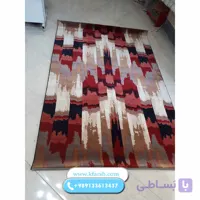 فرش فانتزی اتاق خواب کرم قرمز
