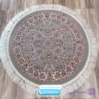 فرش گرد طرح افشان فیلی (طوسی) سایز قطر 1 و 1.5 و 2 متری