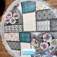 فرش گرد فانتزی طرح گل قطر 1 و 1.5 متری کد 1020