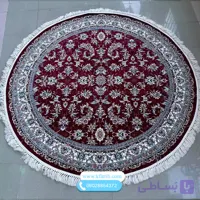 فرش گرد قرمز 700 شانه طرح افشان اکرولیک