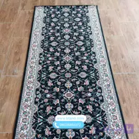 فرش کناره افشان سرمه ای طرح 700شانه