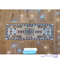 گلیم پله شیک زمینه بادامی به همراه ست پاگرد کد 470