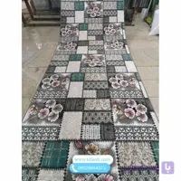 فرش کناره متری مدرن فانتزی طرح خشتی گلدار کد1020