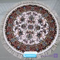 فرش گرد 700 شانه طرح افشان ( کرم – سرمه ای – لاکی)