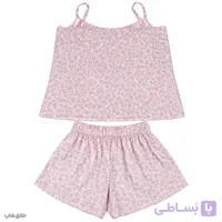 لباس خواب زنانه پلنگی صورتی (تاپ و شلوارک)
