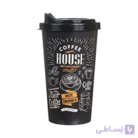 لیوان کافی درب دار 650 میل 2 عددی