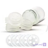سری پلاستیکی ادویه پاش مکارتی مجموعه 6 عددی مناسب همه نوع شیشه ادویه