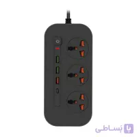 سه راهی برق شارژر دار فست شارژ POWER SOCKET T19