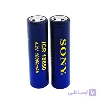 باتری لیتیوم یون شارژی سونی 10000mAh کد ICR-18650 بسته 2 عددی