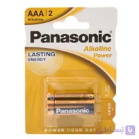 باتری نیم قلمی پاناسونیک آلکالاین اصلی پک 2 عددی Panasonic LR03APB