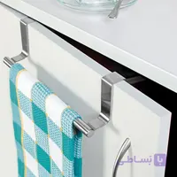آویز حوله کابینتی و دستمال نقره ای کد AV033