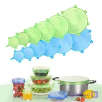 پک 6 عددی درپوش ظروف سیلیکونی سگالش (اقتصادی) کد S-ECO6