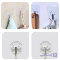 آویز قلاب دار چسبی دیواری 2 عددی