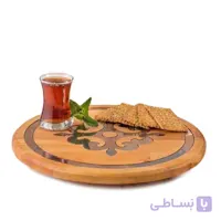 سینی پذیرایی چرخان چوبی ریور کد 5916