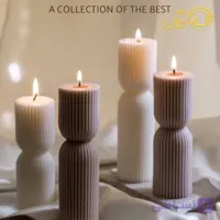 شمع دکوراتیو مدل استوانه دو تکه بلند