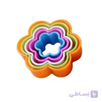 کاتر رنگی 5 عددی طرح گل شش پر