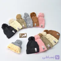 کلاه بافت دخترانه پوم دار داخل خز