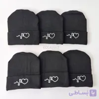 کلاه بافت مشکی ضربان حراجی