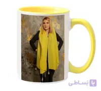 چاپ عکس دلخواه روی لیوان سفید دسته داخل زرد با شناسه 8631