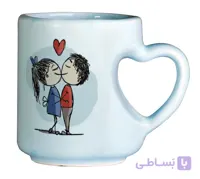 چاپ عکس دلخواه روی لیوان سفید دسته قلب سه بعدی با شناسه 7783