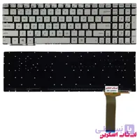 کیبورد لپ تاپ ایسوس Asus N550 نقره ای- بدون فریم- اینترکوچک- با بک لایت