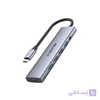 هاب 6 پورت LENTION USB A +USB C سری LUXURY مدلCS34