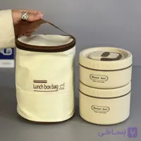 ظرف غذا کیف دار داخل استیل دو عددی برند Bento Box کد 0504