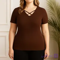 تیشرت سایز بزرگ ویژه یقه ضربدری کد TSH105