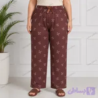 شلوار راحتی سایز بزرگ زنانه طرح پاپیون