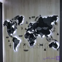 نقشه جهان پازلی تیره با نور مخفی