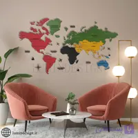 تابلو نقشه جهان فانتزی طرح المپیک