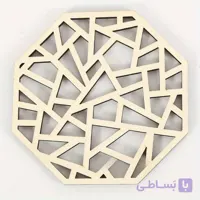 زیر بشقابی چوبی طرح هندسی مدلLC5010