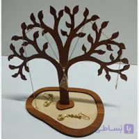 استند جواهرات چوبی طرح درخت