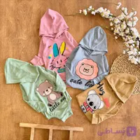 بادی آستین بلند کلاهدار کبریتی 4 طرح کد 6938