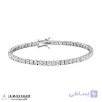 دستبند نقره زنانه مدل تنیسی رودیوم کد 15