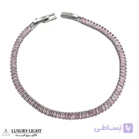 دستبند زنانه سنگی مدل تنیسی با آبکاری طلا کد 8
