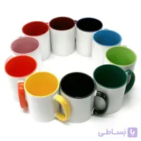 چاپ روی لیوان ماگ سرامیکی دسته و داخل رنگی