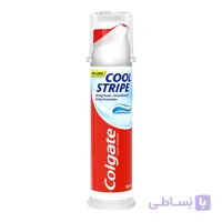 خمیردندان پمپی کلگیت Colgate مدل Cool Stripe حجم 100 میلی‌لیتر