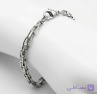 خرید و قیمت دستبند مستطیل استیل نقره ایی