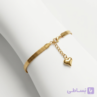 خرید ,قیمت دستبند ماری طلایی آویز قلب استیل