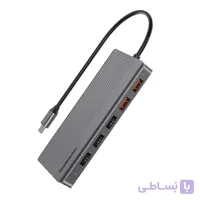 هاب ۱۲ تایی پاورلوژی Powerology 12in1 HDMI DP 4K USB-C Hub Ethernet